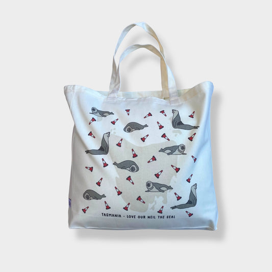 Neil the Seal Cotton Canvas Tote Bag