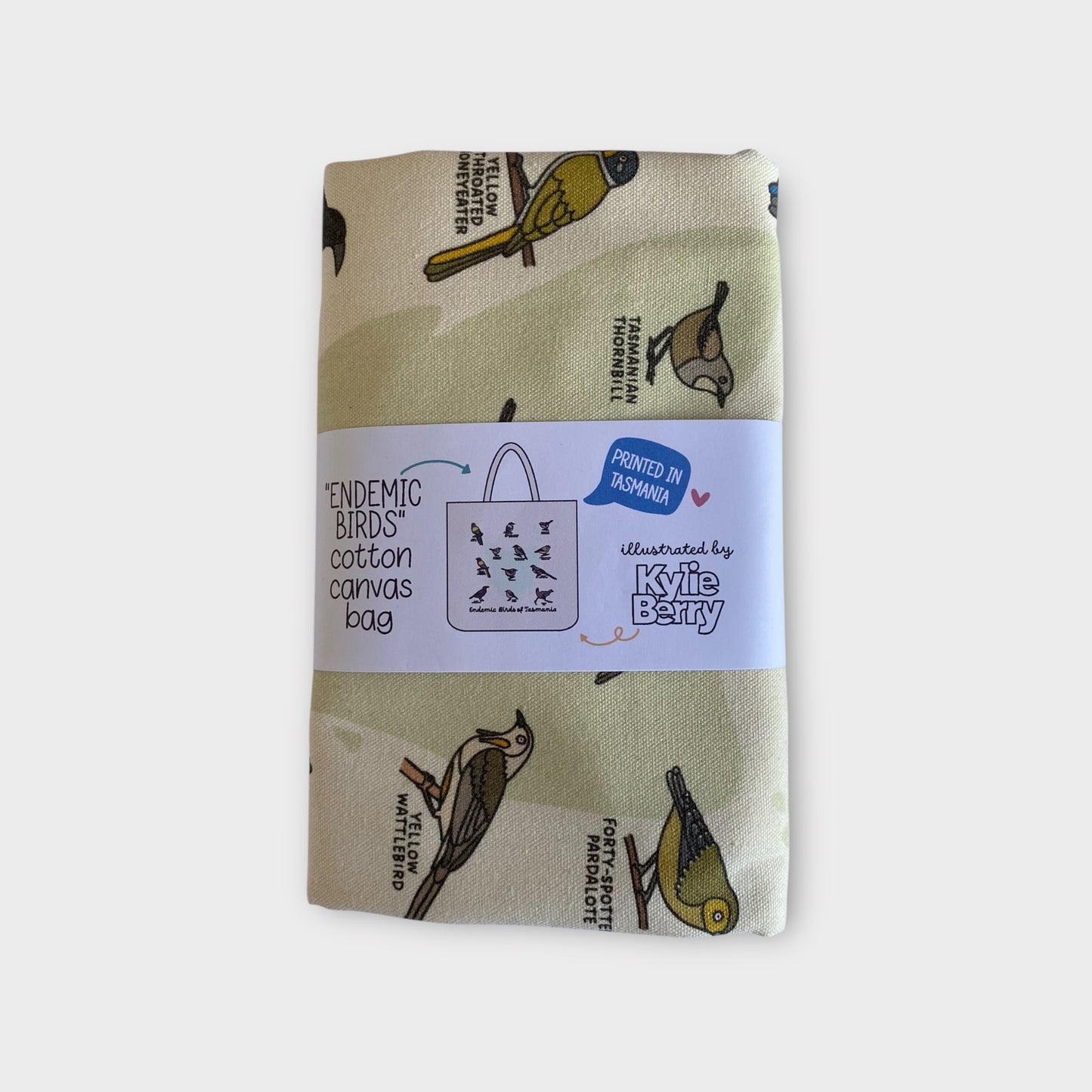 Tasmanian Endemic Birds Cotton Canvas Tote Bag