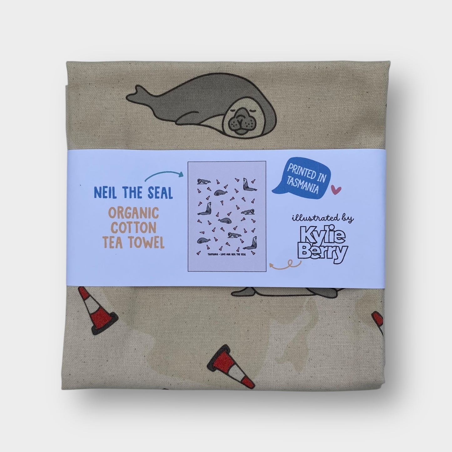 Love our Neil the Seal Organic Cotton Tea Towel