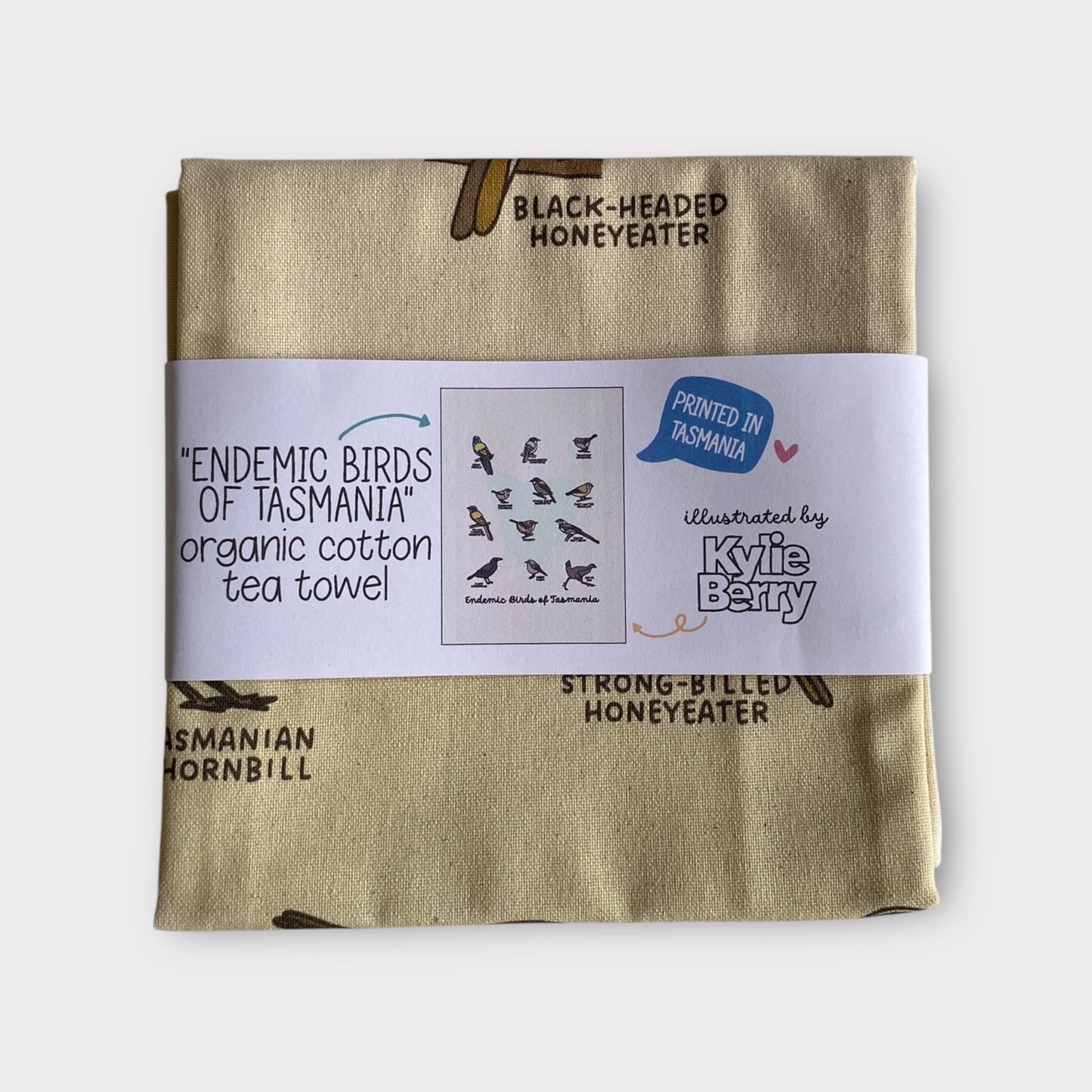 Endemic Birds of Tasmania Organic Cotton Tea Towel